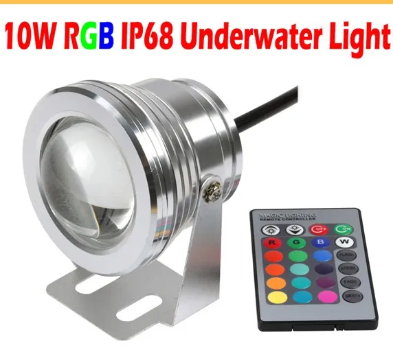 10W RGB Proiettore Subacqueo LED Luci di Inondazione Piscina Esterna Impermeabile Rotondo DC 12V Lente Convessa led campione di luce