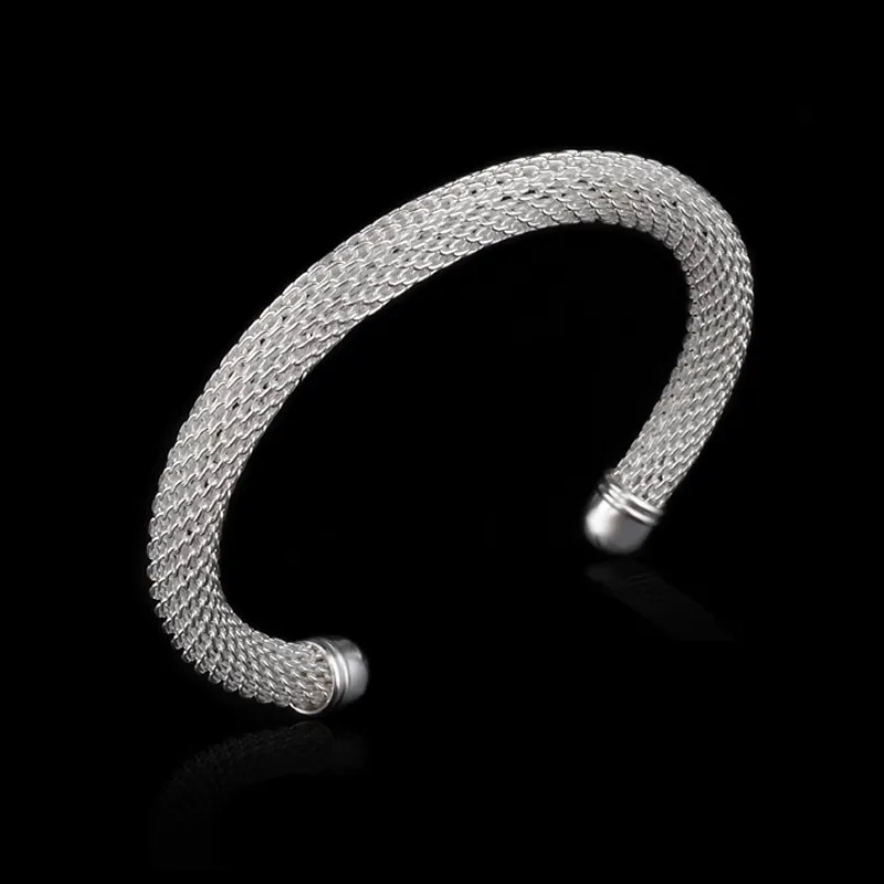 hot gift factory price 925 silver charm bangle Fine Noble mesh bracelet fashion jewelry Shine 925 Silver Bracelet 1285