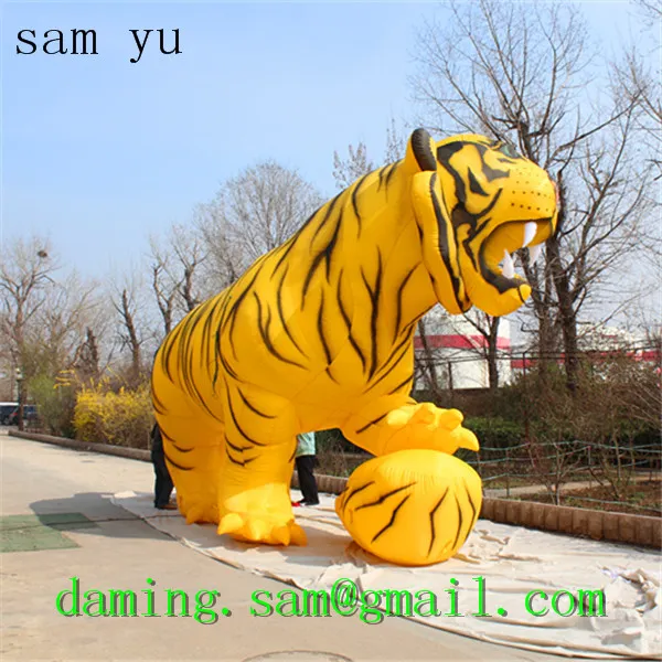 Fabricante de modelos de mascota de dibujos animados con globo inflable de tigre inflable gigante Tigre inflable gigante personalizado para inflables publicitarios