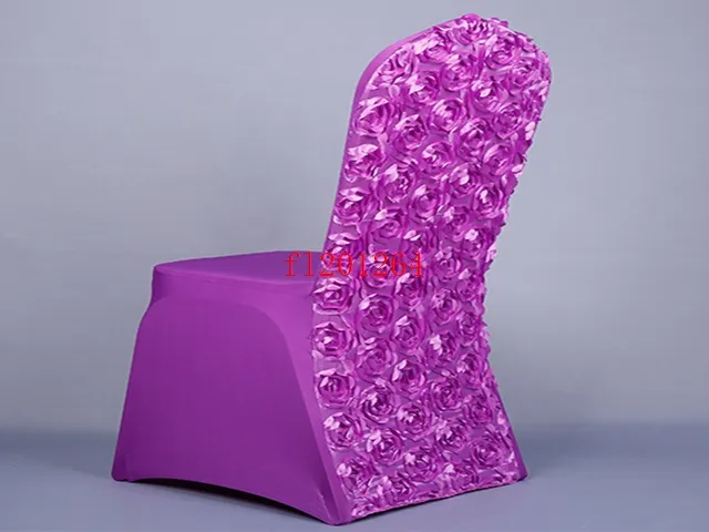 50 sztuk / partia Darmowa Wysyłka Moda Rose Satin Spandex Lycra Krzesło Pokrywa na Wesela Bankiet Składany hotel Dekoracja