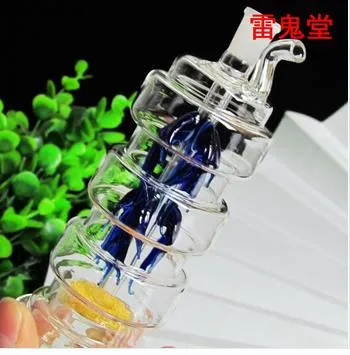 Large tower filtration mute King, glass hookah is high 16CM wide 7CM, style, color random delivery, wholesale glass hookah, large better