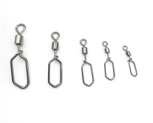 Rompin lot Swing Square Snap Rolling Swivels Hook Hook Złącze przynętowe Łowoty Łowotwowe Pesca Akcesoria rybackie 7358973