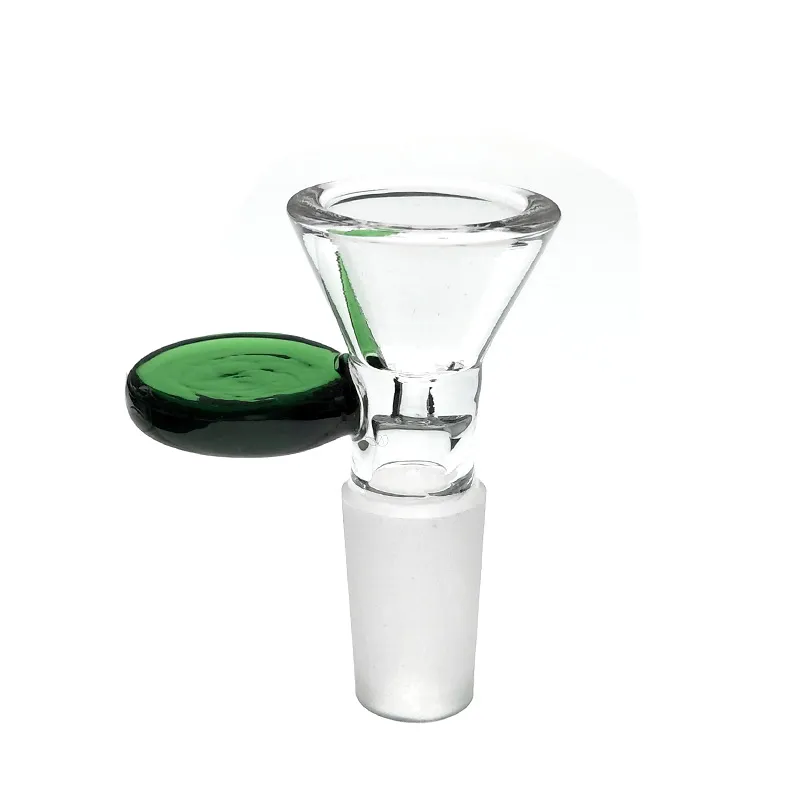 Зеленый Ручка Clear Glass Пьянящий Бонг Чаша для стекла нефтяной вышке Водопроводные трубы с 14мм / 18мм Женский Joint