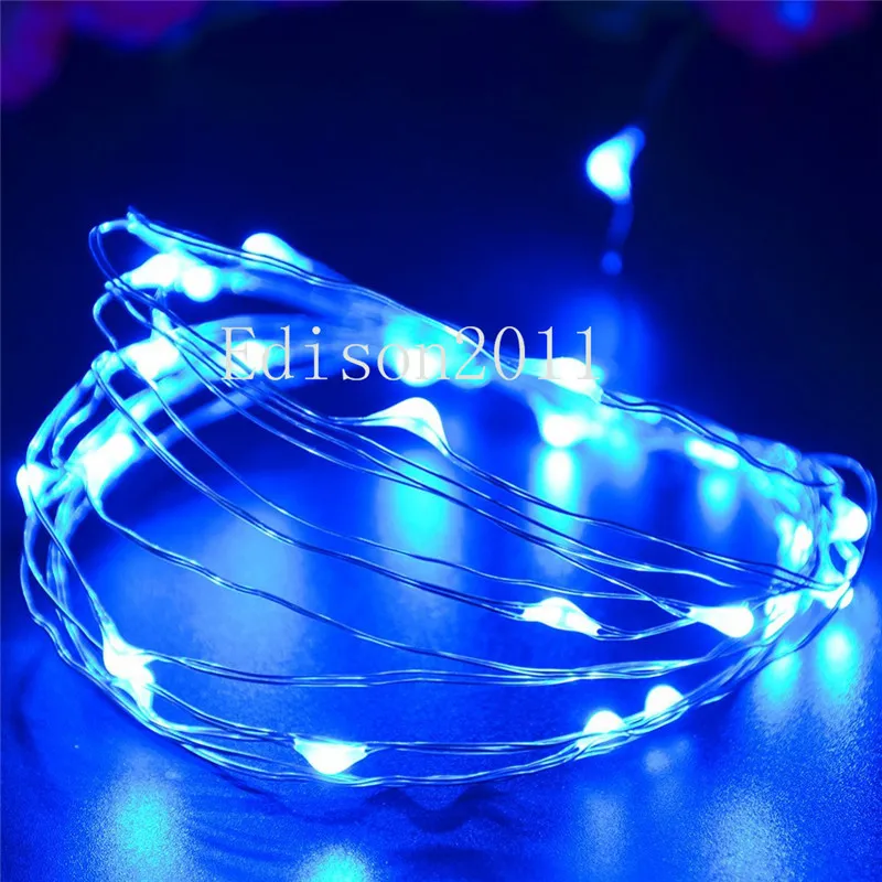 New 2M 20 LEDs Battery Operated Mini LED Copper Wire String Fairy Sparkle Lights Yellow Pink Purple for Xmas Party Wedding Decoration