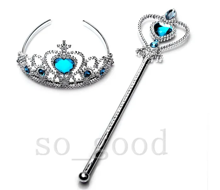 Frozen Girls Anna Elsa accessori per capelli bacchetta corona Set di  gioielli accessori per bambini Elsa Anna Princess fascia Cosplay regali per  bambini