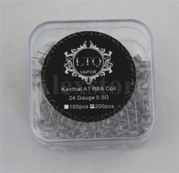 A1 heating Wire resistance pre-built coils wick premade coil Pre-Coiled AWG 22 24 26 28 Gauge for RDA RBA 200PCS/LOT DHL