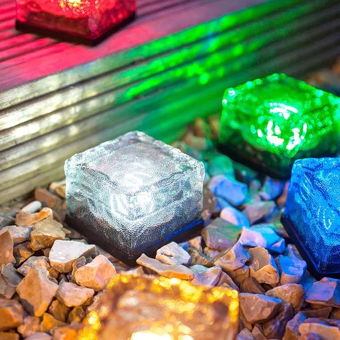 RGB Solar Lamp Kleurrijke Led Crystal Cube Licht Tuin Licht Outdoor Lichten Landschap Licht Zonne Lawn Lamp Yard Stake Decoration Lighting