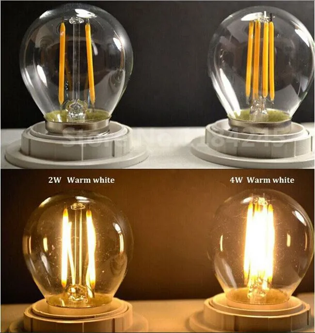 2W 4W E14 E12 E27 Socket G45 LED Filament Bulb Vervanging met 40W Traditionele Lamp 2700K 6500K Chip LED Bulb Light