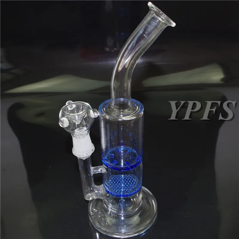 Hookahs Glass Bong Blue Honeycomb Perc Exquisite Glass Water Pipe Smoking