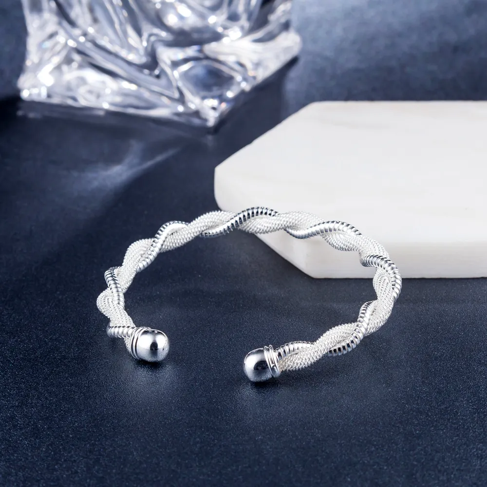 hot gift factory price 925 silver charm bangle Twisted snake bone 18K gold bracelet fashion jewelry 1821