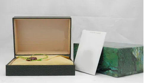 Fornecedor de fábrica verde luxo com caixa original caixa de relógio de madeira papéis cartão boxescases relógio relógio relógio de pulso