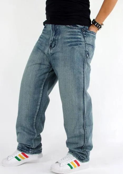 2015 Nytt mode Populära skateboardbyxor baggy jeans street dans herr hip hop fritidsbyxor byxor stor storlek 30-46 -028269m