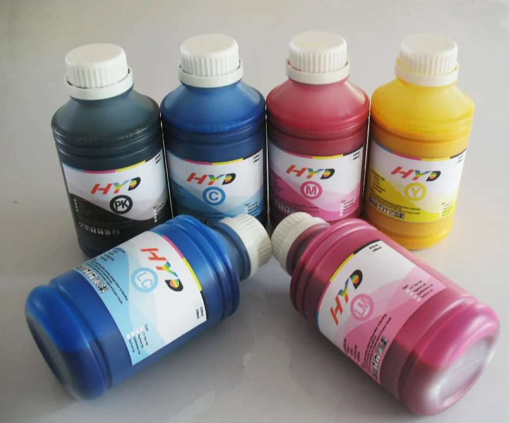 500 ml * 6 Refill Pigment Ink för Canon W8200PG W8400 stort formatskrivare bläckbehållare, jag fyller på bläckpatron