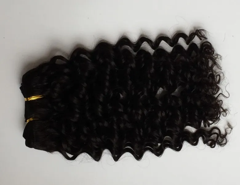 Peruvian Virgin Hair Clip In Human Hair Extensions Hår Wefts Deep Wave / 8-24 inches Drop Shipping