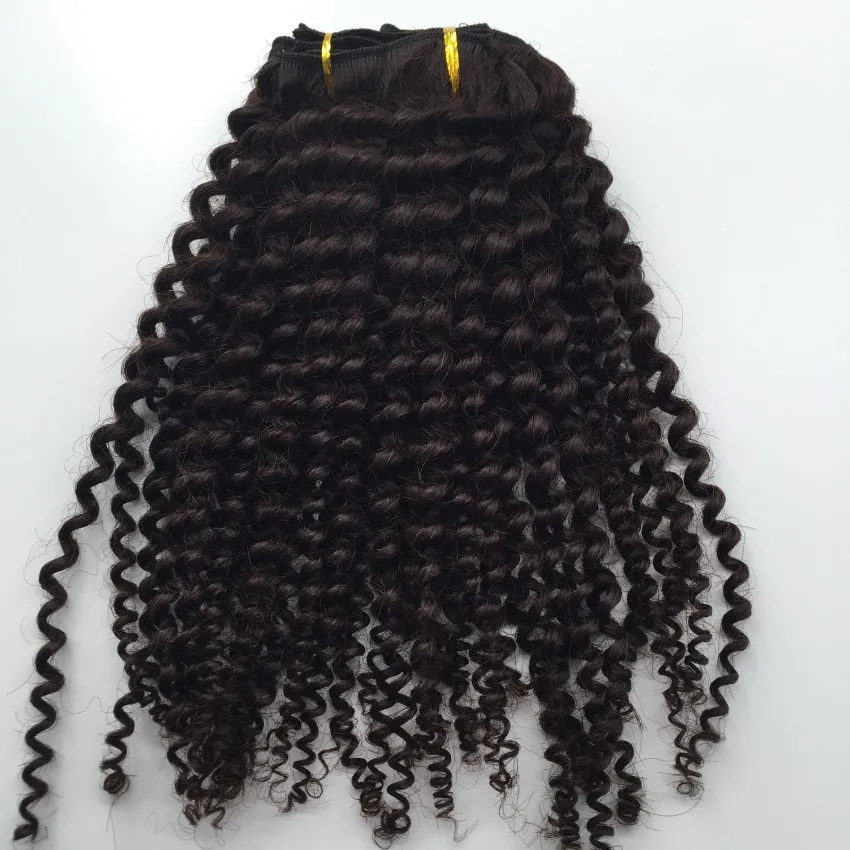 Kinky Curly Clip Dans Les Extensions De Cheveux Cheveux Naturels 4B 4C Clip Afro-Américain Dans Les Extensions De Cheveux Humains 120g / set Clip Ins