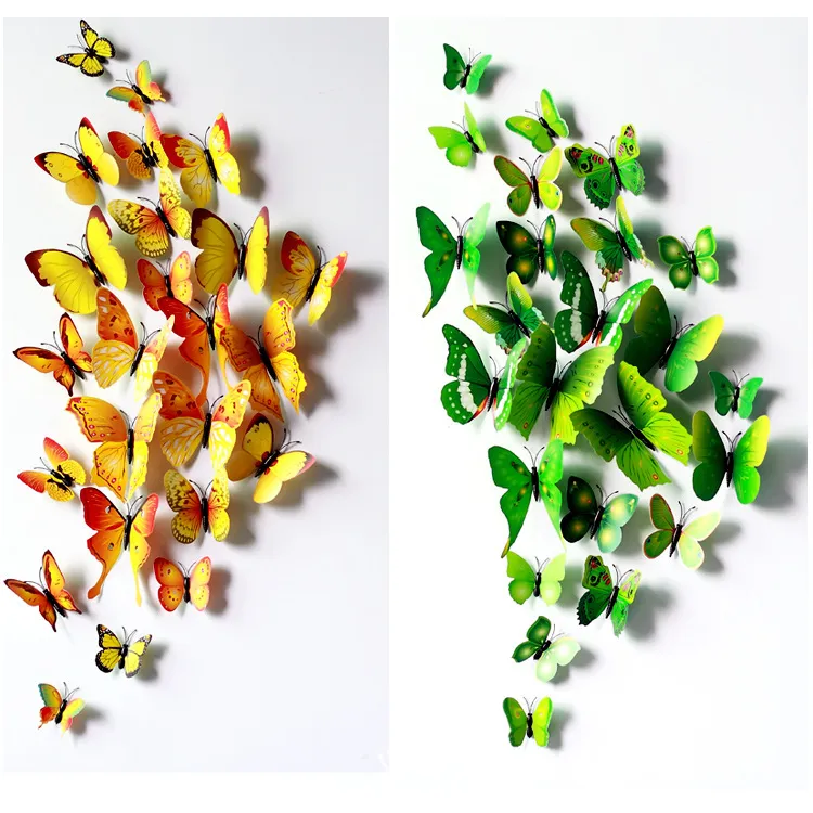 2015 Kylskåpmagneter 100 st Liten storlek Färgrik tredimensionell simulering Butterfly Magnet Kylskåp Heminredning Gratis frakt