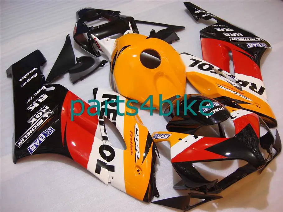 Lägsta Pris Fairing Kit för Honda Injicering Mögel Fairings CBR1000 RR 04 05 Orange Röd Repsol Motorcykeldelar 2004 2005 CBR1000RR SL28