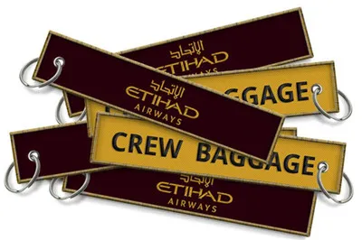 Etihad Airways Crew Baggage Keyrings Porte-clés promotionnels personnalisés Porte-clés en gros Chine 13x2.8cm / 