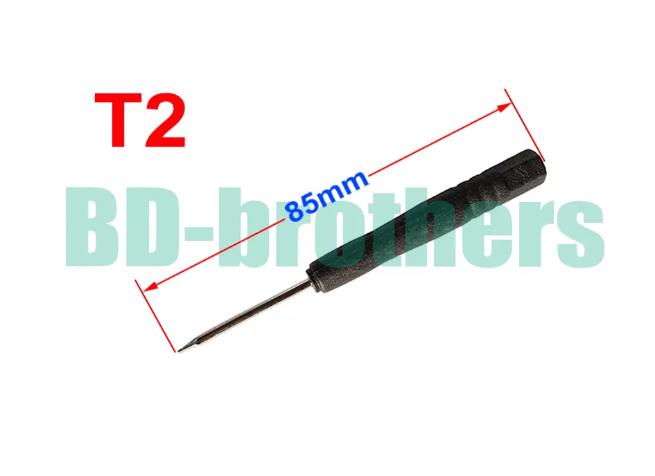 83mm 블랙 T2 스크루 드라이버 Torx 스크류 드라이버 하드 디스크 회로 기판 전화 열기 수리 도구 열기 1000 개/몫