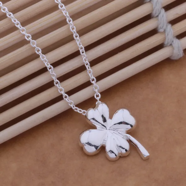 with tracking number Best Most Hot sell Women's Delicate Gift Jewelry 925 Silver Clover Necklace