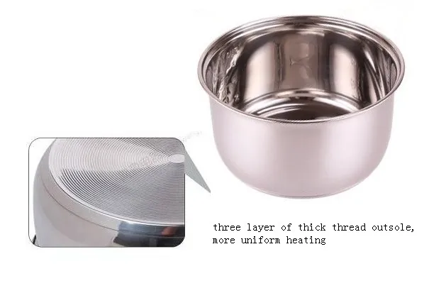 Stainless Steel 3L Rice Cooker Pan With Non Stick Inner Pot Ice