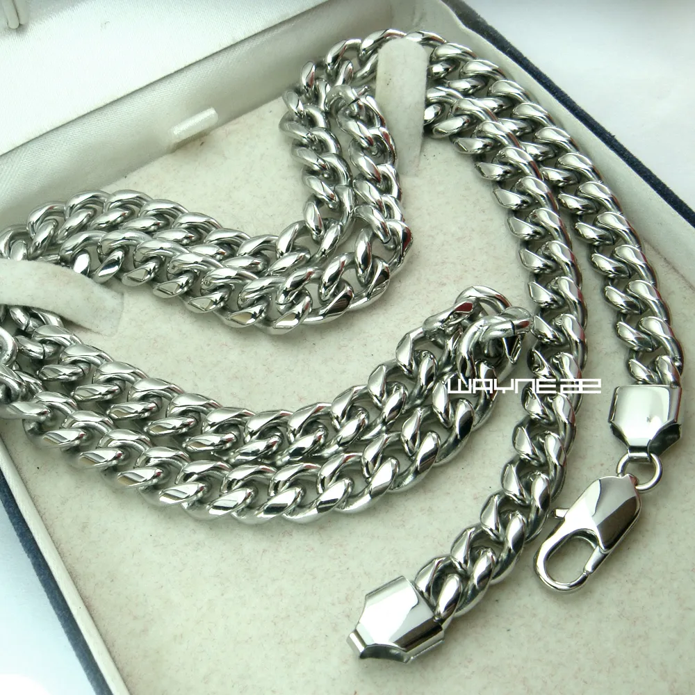 высокое качество мужская мода ювелирные изделия из нержавеющей стали серебряный тон ожерелье 8 мм N262