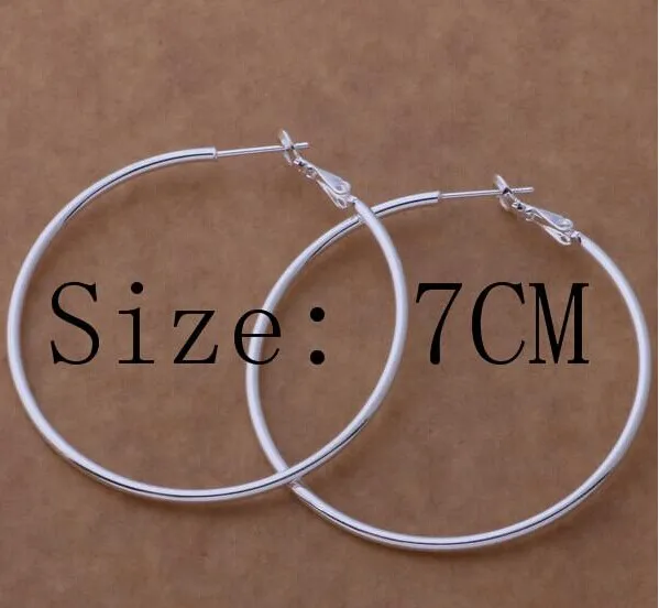 High quality 925 sterling silver hoop earrings large diameter 5-8CM fashion party jewelry pretty cute Christmas gift 1343