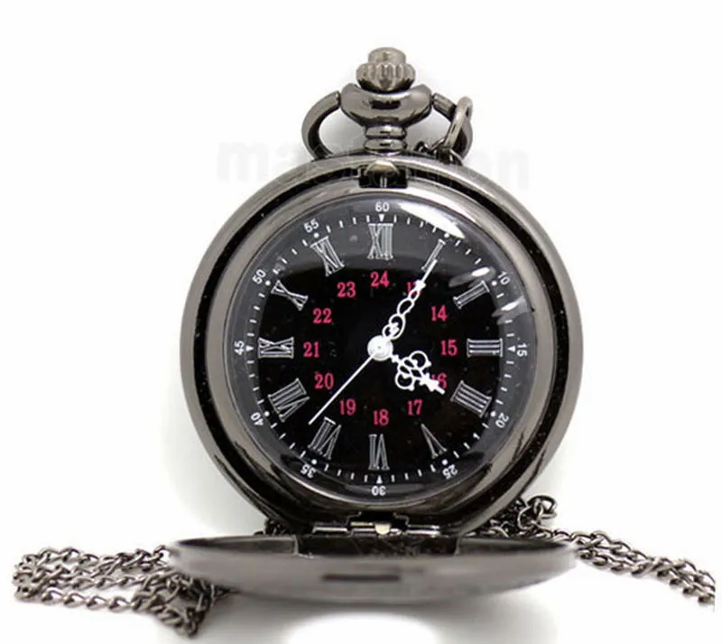 Venta al por mayor, 100 unids/lote, reloj de bolsillo romano clásico negro, reloj de bolsillo vintage para hombres y mujeres, modelos antiguos, reloj de mesa Tuo PW026