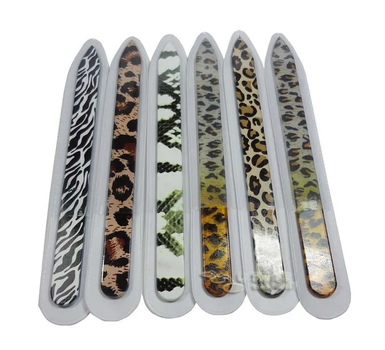 Glass Crystal Customized customer Nail File - Mulit Fashion Leopard Print Design 14CM/5.5" DROP SHIPPING#NF014