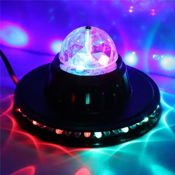 2015 Crystal Ruchomy Głowa RGB Kolor Auto Obracanie Zmiana UFO LED Słonecznik LED Light Home Party Etap KTV Disco Dancing Bar DJ Club