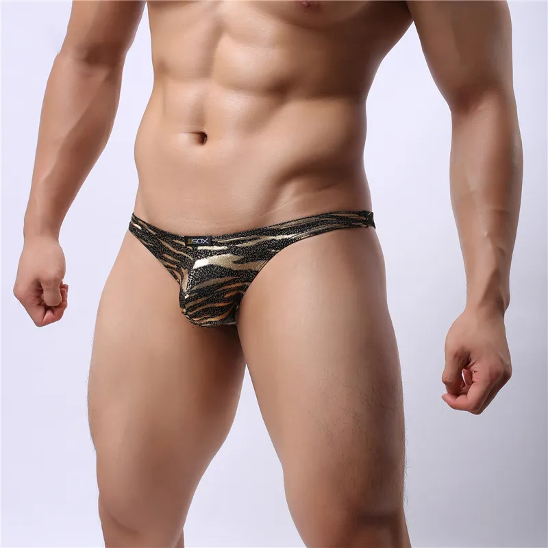 Sexiga Mäns Underkläder Leopard Skriv ut Gay Män Briefs Smidiga Trunks Högkvalitativa underbyxor Spandex Underkläder Wrestling Singlet Clubwear