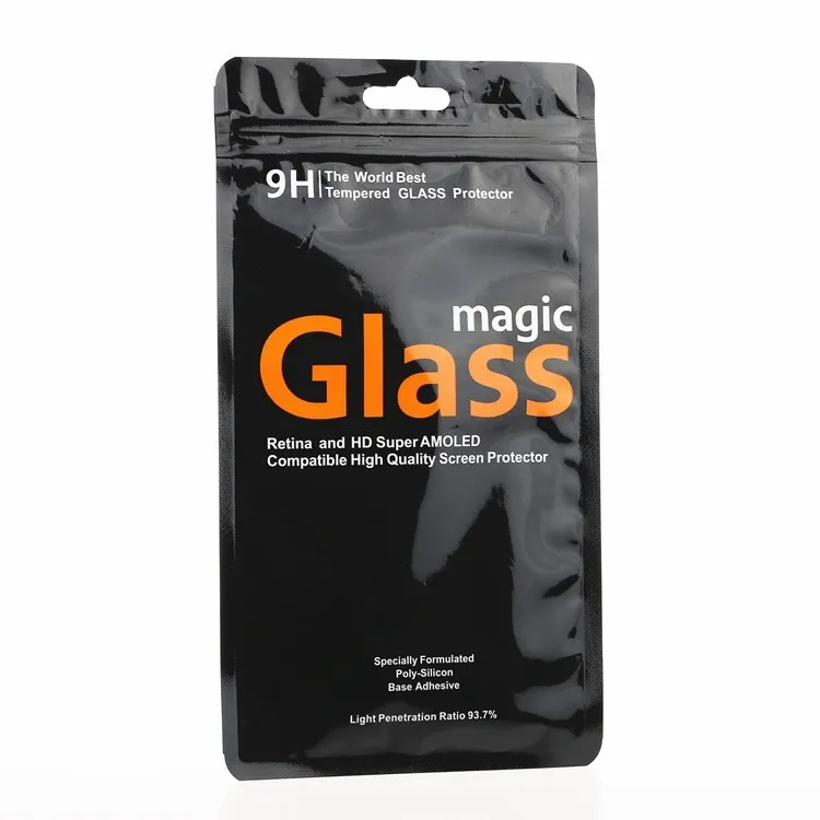 Sacos de plástico personalizados para iPhone 8 8plus X protetor de tela de vidro temperado sacos de embalagem