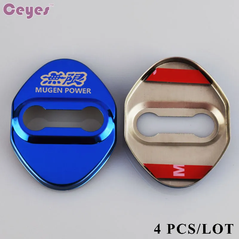 Biltillbehör Bildörrlåsskydd för Mugen Power Badges Door Lock Protective Cover Car Stickers Styling LOT8393543