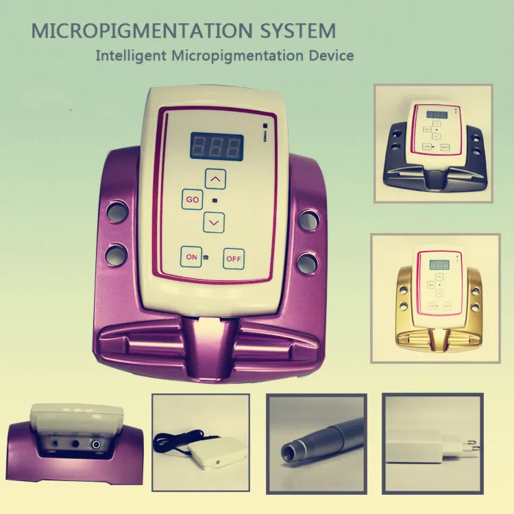 Groothandel - Gratis verzending Micropigmentation-apparaat voor micropigmented permanente make-up wenkbrauw tattoo machine met digitaal bedieningspaneel