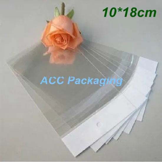 10*18cm (3.9*7.1") Clear Self-Adhesive Seal Plastic OPP Poly Bag Retail Packaging Bag W/ Hang Hole Wholesale 2500Pcs/Lot DHL Free Shipping