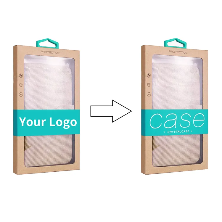 Упаковка 50шт заказ Крафт бумага для iPhone 8 случая DIY дизайн логотипа Paper Box для iPhone X Case Retail Hard Paper Box для Примечание 8 Case