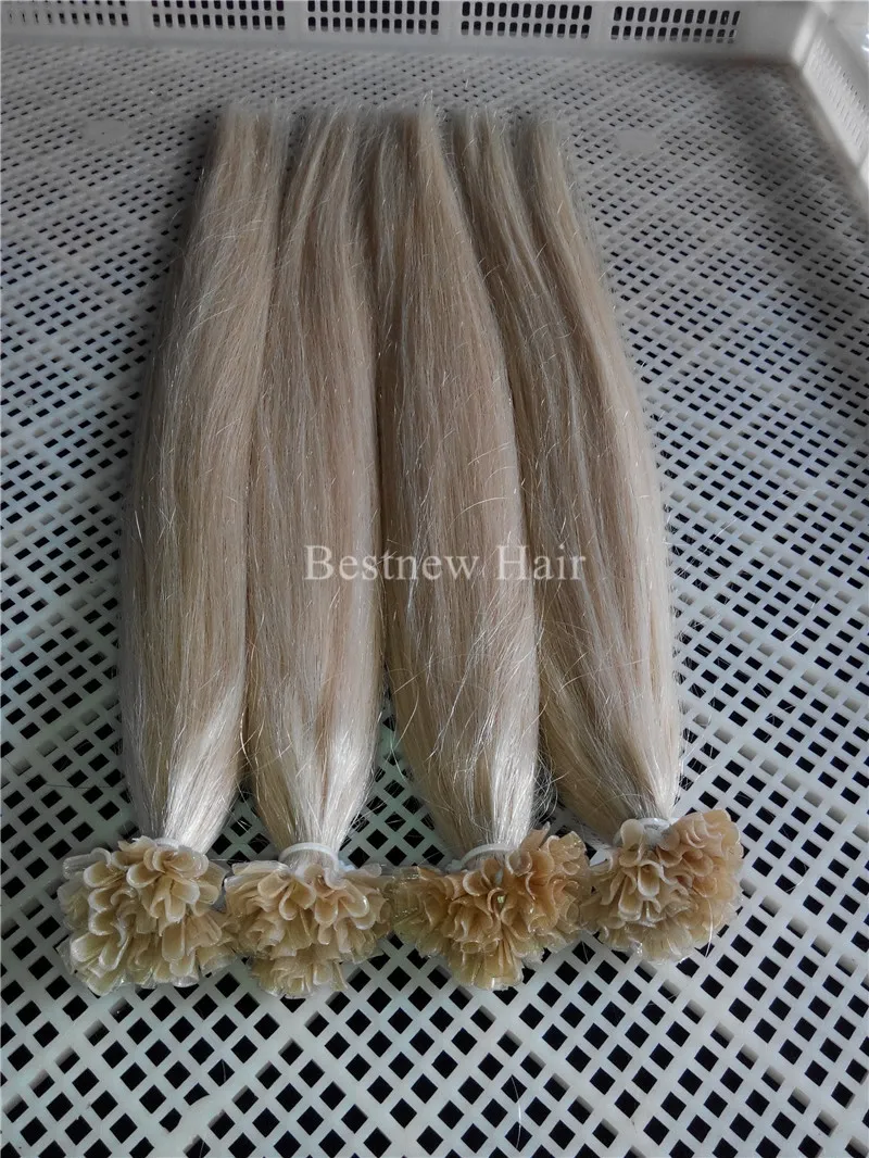 100g Extensions de cheveux brésiliens indiens Remy Nail U Tip 1gs 16quot 18quot 20quot 22quot 24quot 60 Platinum Blonde Nail T9895525