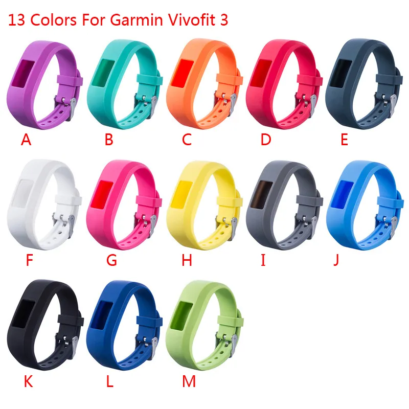 13 цветов для Garmin Vivofit 3 Vivofit3 браслет 500 шт. замена смарт запястье резиновая лента ремешок для часов силиконовый ремешок