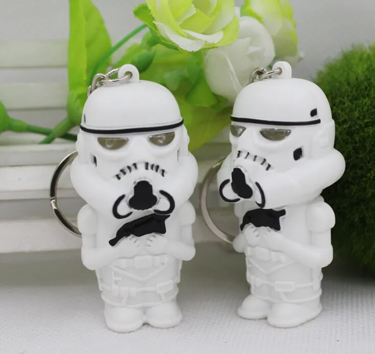 LED Star Wars Darth Vader Keychains With Sound Light Lamp Flashlight