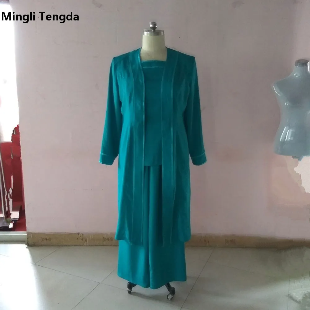 Mingli Tengda New Blue / Green / Champage / Green Chiffon Three Piek The Bride Pant Shous of the Bride Pant Souits vestido de Madrinha