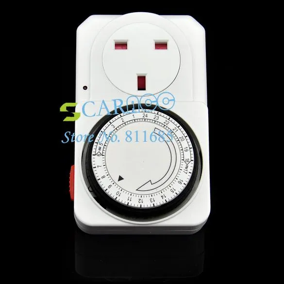  New hot Time Clock Socket UK 3 Pin 24 Hour 24HR Mains Plug In Timer Switch TK0562