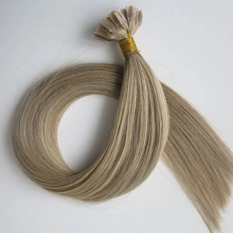 Pre Bonded Flat Tip human Hair Extensions 50g 50Strands 18 20 22 24inch M8&613 Keratin Hair products
