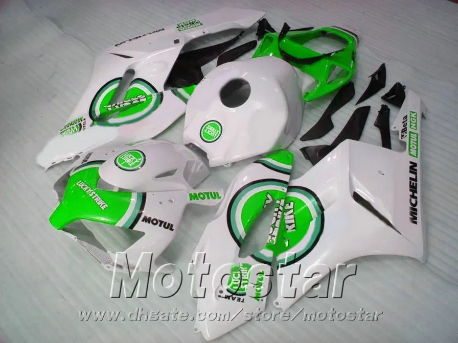 Högsta kvalitet Fairing Body Kit för Honda Injektionsform CBR1000 RR 04 05 Grön Vit Lucky Strike Fairings Set 2004 2005 CBR1000RR XB67