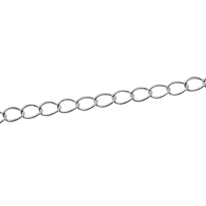 Beadsnice, venta al por mayor, cadena de plata, material de joyería de plata de ley 925, cadenas ovaladas para hacer collares, vendido por gramo ID 33870