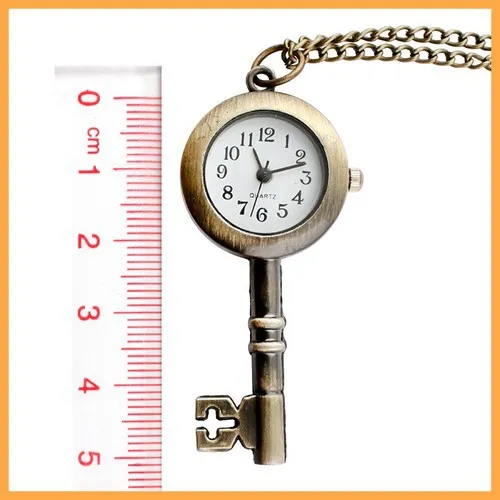 Venda Por Atacado Dourado Snitch Bolso Key Relógios Colar com Cadeia Antique Bolso FOB Relógios PW013