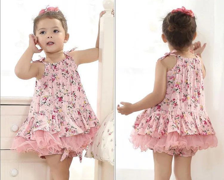 baby meisje kinderen vintage bloem tutu jurk bloemen tutu jurk pettiskirt tule rok kanten jurk tube jurk ballet jurk prinses roze9564064