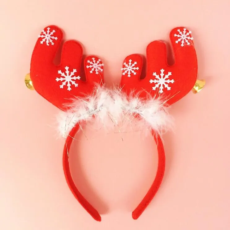 Bois de Noël oreilles avec cloches tête cerceau fermoir bandeau cheveux bandeau étudiants cadeau de Noël décorations de cerceau de cheveux livraison gratuite CH01003