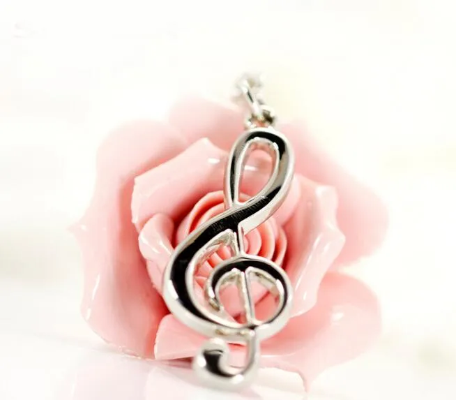 / Hot Sale Ny nyckelkedja nyckelring Silverpläterad musikalisk Note Keychain för bilmusikmusik Symbol Nyckelkedjor