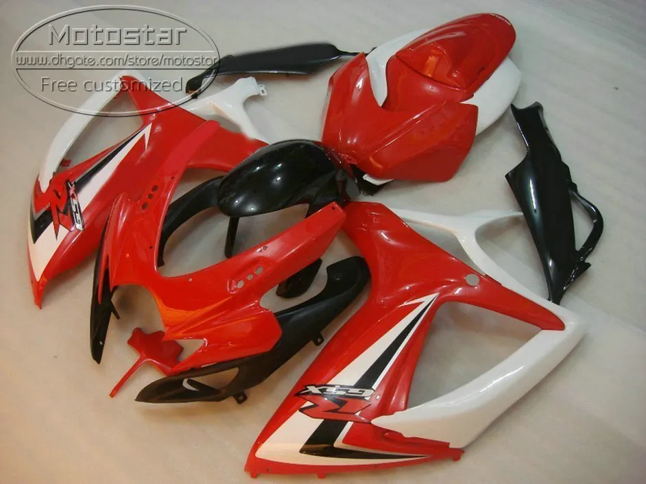 Kit completo de Carenagem para SUZUKI GSXR600 GSXR750 2006 2007 Carcaças K6 GSXR600 / 750 06 07 vermelho branco preto conjunto motas de freeship Z69B