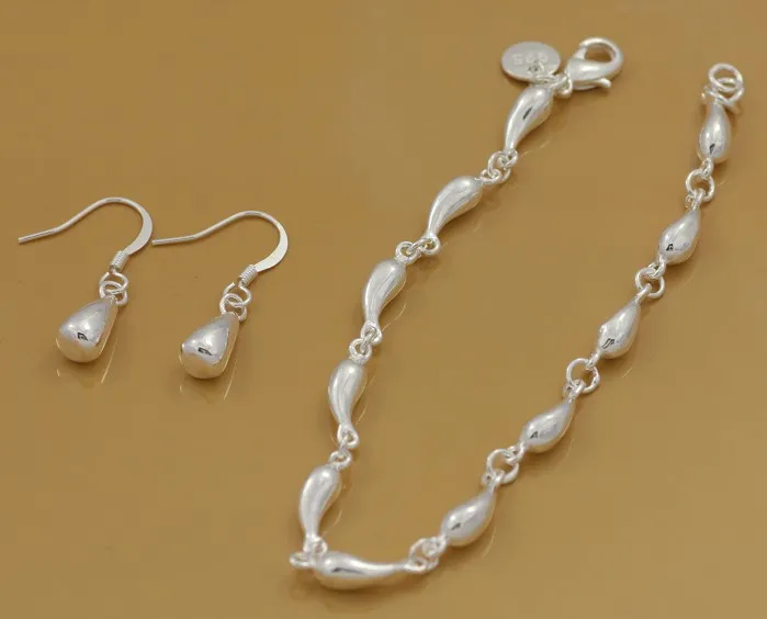 شحن مجاني مع رقم تتبع أفضل أكثر الساخنة بيع المجوهرات الهدايا الحساسة 925 Silver Plated Mix Jewelry Set 1047